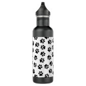 Muster von Pfoten, Hundeschäften, schwarzen Pfoten Edelstahlflasche (Rechts)