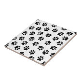 Muster von Pfoten, Hundeschäften, schwarzen Pfoten Fliese (Seite)