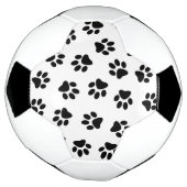 Muster von Pfoten, Hundeschäften, schwarzen Pfoten Fußball (Gedreht)