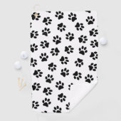 Muster von Pfoten, Hundeschäften, schwarzen Pfoten Golfhandtuch (Insitu)