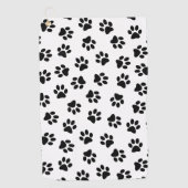 Muster von Pfoten, Hundeschäften, schwarzen Pfoten Golfhandtuch (Vorderseite)