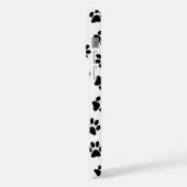 Muster von Pfoten, Hundeschäften, schwarzen Pfoten iPhone Hülle (Linke Seite)