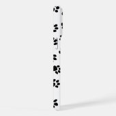 Muster von Pfoten, Hundeschäften, schwarzen Pfoten iPhone Hülle (Rechte Seite)