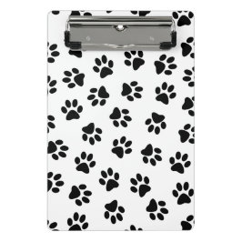 Muster von Pfoten, Hundeschäften, schwarzen Pfoten Mini Klemmbrett