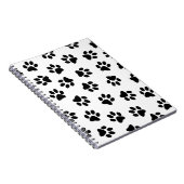 Muster von Pfoten, Hundeschäften, schwarzen Pfoten Notizblock (Rechte Seite)