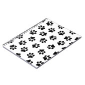 Muster von Pfoten, Hundeschäften, schwarzen Pfoten Notizblock (Linke Seite)
