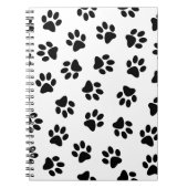 Muster von Pfoten, Hundeschäften, schwarzen Pfoten Notizblock (Vorderseite)