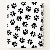 Muster von Pfoten, Hundeschäften, schwarzen Pfoten Notizblock (Rückseite)