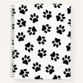 Muster von Pfoten, Hundeschäften, schwarzen Pfoten Notizblock (Vorderseite)