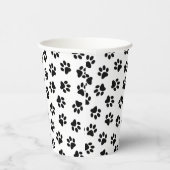Muster von Pfoten, Hundeschäften, schwarzen Pfoten Pappbecher (Rechts)