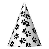 Muster von Pfoten, Hundeschäften, schwarzen Pfoten Partyhütchen (Rückseite)