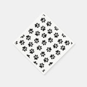 Muster von Pfoten, Hundeschäften, schwarzen Pfoten Serviette (Ecke)