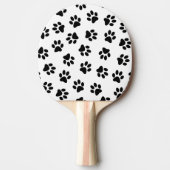 Muster von Pfoten, Hundeschäften, schwarzen Pfoten Tischtennis Schläger (Vorderseite)