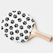 Muster von Pfoten, Hundeschäften, schwarzen Pfoten Tischtennis Schläger (Seitenansicht)
