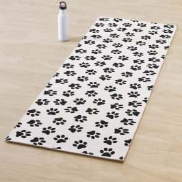 Muster von Pfoten, Hundeschäften, schwarzen Pfoten Yogamatte