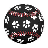 Muster von Pfoten, Hundeschäften, weißen Pfoten Baseball (Rückseite)