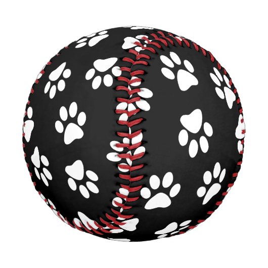 Muster von Pfoten, Hundeschäften, weißen Pfoten Baseball (Schrägansicht)