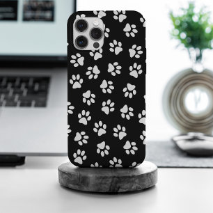 Muster von Pfoten, Hundeschäften, weißen Pfoten Case-Mate iPhone Hülle
