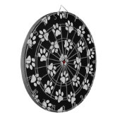 Muster von Pfoten, Hundeschäften, weißen Pfoten Dartscheibe (Vorderseite Links)