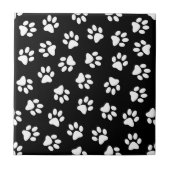 Muster von Pfoten, Hundeschäften, weißen Pfoten Fliese (Vorderseite)