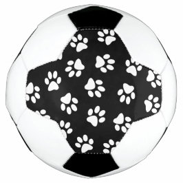 Muster von Pfoten, Hundeschäften, weißen Pfoten Fußball