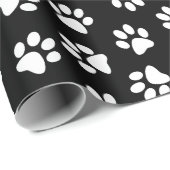 Muster von Pfoten, Hundeschäften, weißen Pfoten Geschenkpapier (Rolleneckpunkt)
