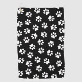 Muster von Pfoten, Hundeschäften, weißen Pfoten Golfhandtuch (Vorderseite)