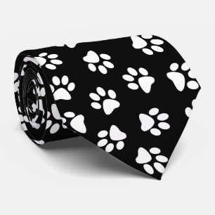 Muster von Pfoten, Hundeschäften, weißen Pfoten Krawatte