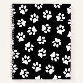Muster von Pfoten, Hundeschäften, weißen Pfoten Notizblock (Vorderseite)