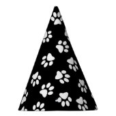 Muster von Pfoten, Hundeschäften, weißen Pfoten Partyhütchen (Rechts)