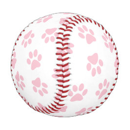 Muster von Pfoten, Hundeschrauben, Baby-Pink-Pfote Baseball
