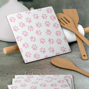 Muster von Pfoten, Hundeschrauben, Baby-Pink-Pfote Fliese