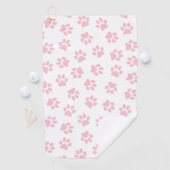 Muster von Pfoten, Hundeschrauben, Baby-Pink-Pfote Golfhandtuch (Insitu)