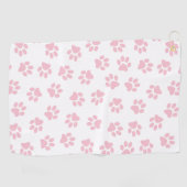 Muster von Pfoten, Hundeschrauben, Baby-Pink-Pfote Golfhandtuch (Horizontal)