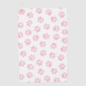 Muster von Pfoten, Hundeschrauben, Baby-Pink-Pfote Golfhandtuch (Vorderseite)