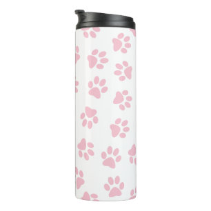 Muster von Pfoten, Hundeschrauben, Baby-Pink-Pfote Thermosbecher