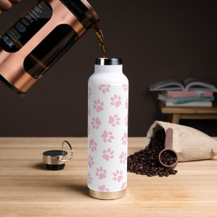 Muster von Pfoten, Hundeschrauben, Baby-Pink-Pfote Trinkflasche
