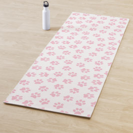 Muster von Pfoten, Hundeschrauben, Baby-Pink-Pfote Yogamatte