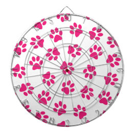 Muster von Pfoten, Hundeschrauben, rosa Pfoten Dartscheibe