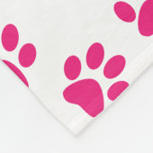Muster von Pfoten, Hundeschrauben, rosa Pfoten Fleecedecke (Ecke)