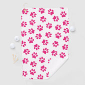 Muster von Pfoten, Hundeschrauben, rosa Pfoten Golfhandtuch (Insitu)