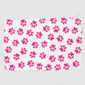 Muster von Pfoten, Hundeschrauben, rosa Pfoten Golfhandtuch (Horizontal)