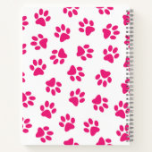 Muster von Pfoten, Hundeschrauben, rosa Pfoten Notizblock (Rückseite)