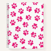 Muster von Pfoten, Hundeschrauben, rosa Pfoten Notizblock (Vorderseite)