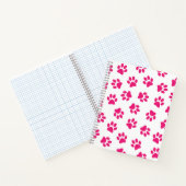 Muster von Pfoten, Hundeschrauben, rosa Pfoten Notizblock (Innenseite)