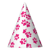 Muster von Pfoten, Hundeschrauben, rosa Pfoten Partyhütchen (Rückseite)