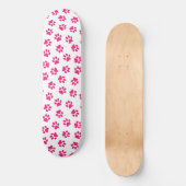 Muster von Pfoten, Hundeschrauben, rosa Pfoten Skateboard (Vorderseite)