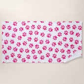 Muster von Pfoten, Hundeschrauben, rosa Pfoten Strandtuch (Vorderseite)