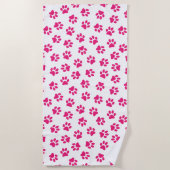 Muster von Pfoten, Hundeschrauben, rosa Pfoten Strandtuch (Vorderseite)