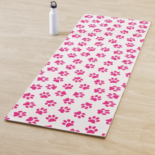 Muster von Pfoten, Hundeschrauben, rosa Pfoten Yogamatte (Beispiel)